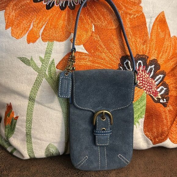 VINTAGE COACH SOHO MINI POUCH BUCKLE BAG SUEDE LEATHER W/HANGTAG STYLE #4332 GVC - Picture 4 of 17